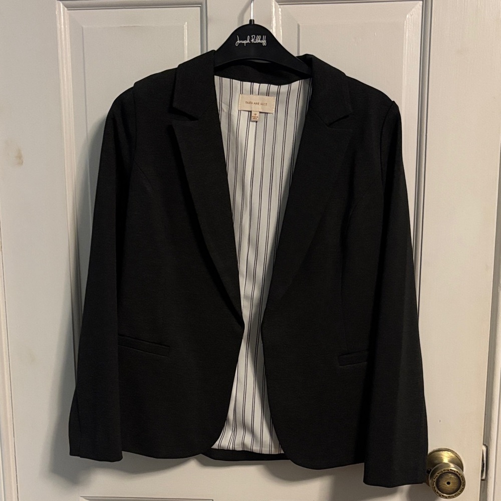 Charcoal Blazer with Striped Lining- Skies Are Blue